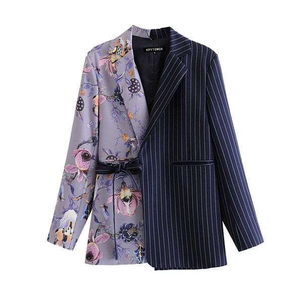 sondr women pockets with belt female outerwear chic 2020 fashion office wear floral print patchwork blazer coat vintage, White;black
sondr women pockets with belt female outerwear chic 2020 fashion office wear floral print patchwork blazer coat vintage, White;black