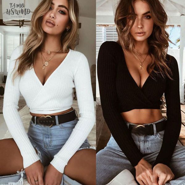 women fashion long sleeve v neck bodycon crop ladies short t shirt bandage drop shipping, White
women fashion long sleeve v neck bodycon crop ladies short t shirt bandage drop shipping, White