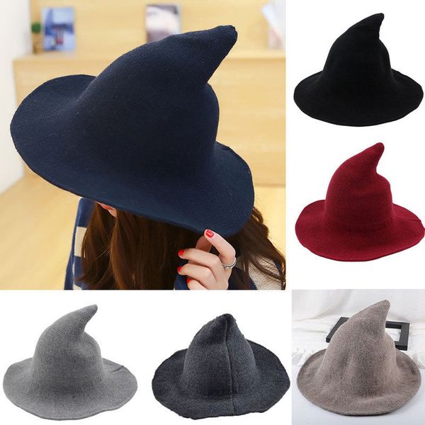 women modern witch hat sheep wool cap knitting fisherman hat female fashion pointed basin bucket, Blue;gray
women modern witch hat sheep wool cap knitting fisherman hat female fashion pointed basin bucket, Blue;gray
