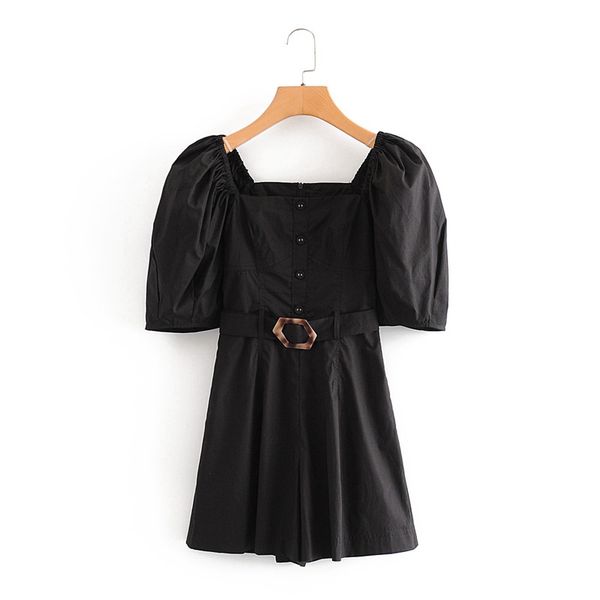 women vintage black playsuits with belt short sleeve rompers ladies casual chic jumpsuits, Black;white
women vintage black playsuits with belt short sleeve rompers ladies casual chic jumpsuits, Black;white