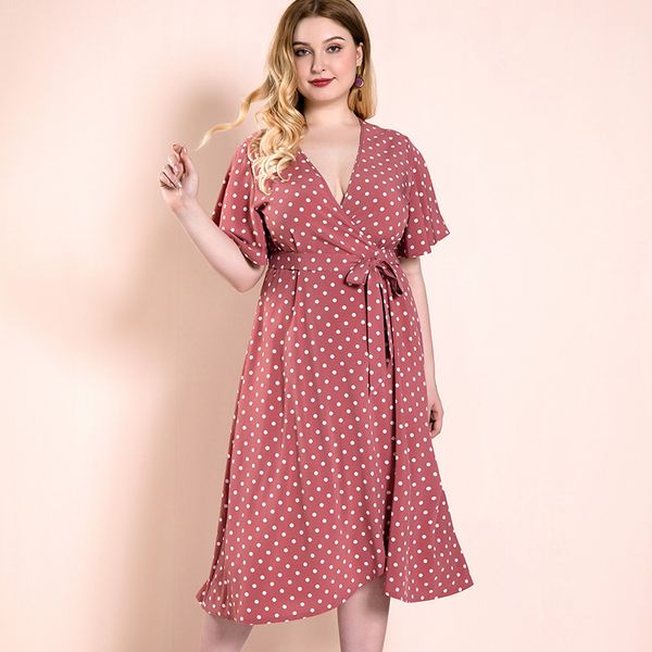 2020 new summer dot print v-neck irregular hem dress for women plus size from xl to 4xl, Black;gray
2020 new summer dot print v-neck irregular hem dress for women plus size from xl to 4xl, Black;gray