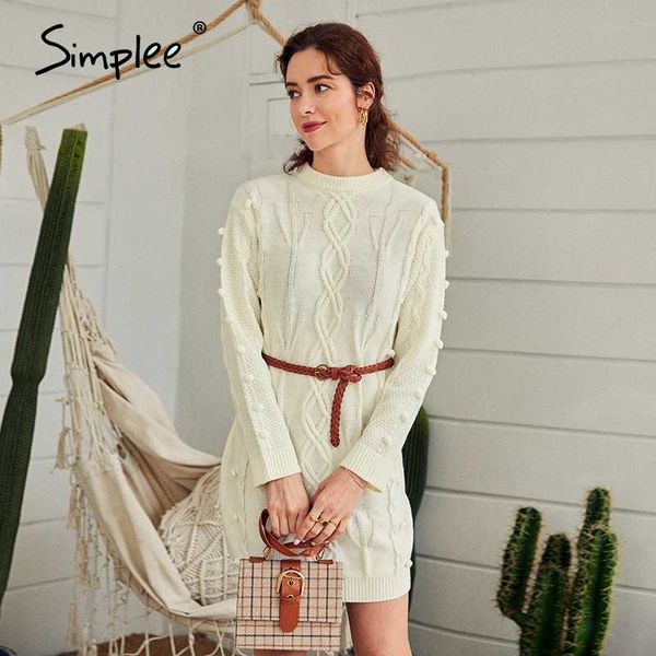 women's sweaters simplee casual crew neck women knitted dress autumn winter long sleeve hairball female flexible straight sweater, White;black
women's sweaters simplee casual crew neck women knitted dress autumn winter long sleeve hairball female flexible straight sweater, White;black