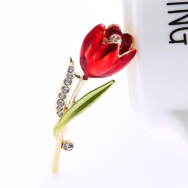 1 pc temperament tulip crystal brooch mother's day gift fashion painted alloy corsage garment accessory, Gray
1 pc temperament tulip crystal brooch mother's day gift fashion painted alloy corsage garment accessory, Gray