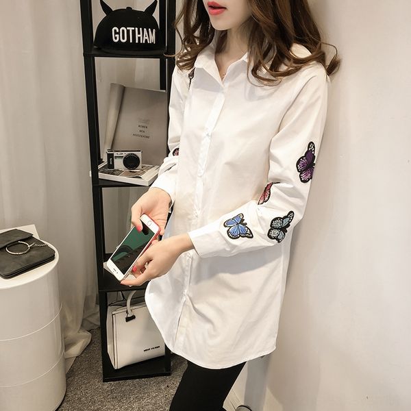 сезон новых женщины вышитых женщины в белом shirtshirt белого shirtmid длина корейского стиль случайной свободных длинные рукава рубашка мод, White
сезон новых женщины вышитых женщины в белом shirtshirt белого shirtmid длина корейского стиль случайной свободных длинные рукава рубашка мод, White