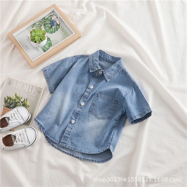 wear 2020 summer style foreign style baby clothing children's children's light letter denim short sleeve shirt, White;black
wear 2020 summer style foreign style baby clothing children's children's light letter denim short sleeve shirt, White;black