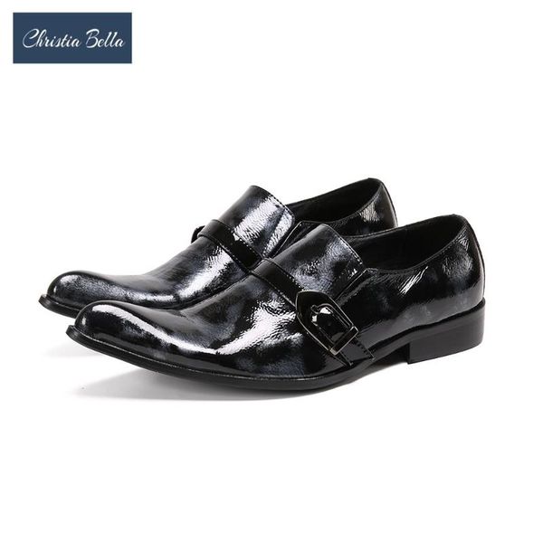 christia bella italian genuine leather men shoes buckle pointed toe party leather shoes large size male business oxford, Black 
christia bella italian genuine leather men shoes buckle pointed toe party leather shoes large size male business oxford, Black