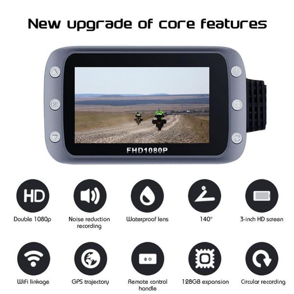 wifi мотоцикл dvr черточки cam 1080p + 1080p / 720p full hd front заднего вида водонепроницаемая камера для мотоциклов gps logger recorder b
wifi мотоцикл dvr черточки cam 1080p + 1080p / 720p full hd front заднего вида водонепроницаемая камера для мотоциклов gps logger recorder b