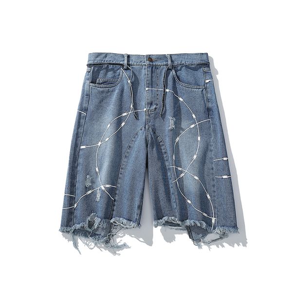 harajuku streetwear retro thorns printed denim shorts loose frayed hip hop five-point pants zipper jeans short men and women, White;black
harajuku streetwear retro thorns printed denim shorts loose frayed hip hop five-point pants zipper jeans short men and women, White;black