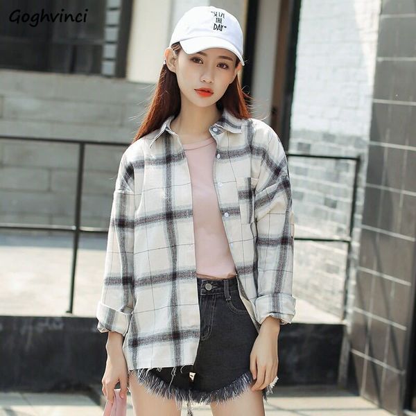 women blouses shirts plaid loose retro casual all-match teenagers simple korean harajuku sun-protect soft single breasted, White
women blouses shirts plaid loose retro casual all-match teenagers simple korean harajuku sun-protect soft single breasted, White