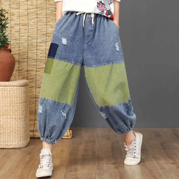 vnfq5 women's stitching contrast-colored and trousers and jeans ripped jeans 2020 new loose casual personality ankle-length pants women, Blue
vnfq5 women's stitching contrast-colored and trousers and jeans ripped jeans 2020 new loose casual personality ankle-length pants women, Blue