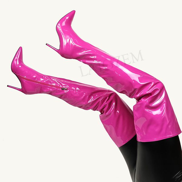 women thigh high boots high heels side zip boots over knee shinyladies shoes woman large size 43 44 45 46 47, Black
women thigh high boots high heels side zip boots over knee shinyladies shoes woman large size 43 44 45 46 47, Black