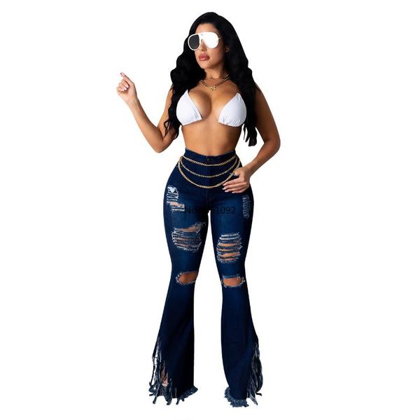 tassel hem denim pants women retro solid hole jeans ripped flare trousers street skinny high waist lady pants, Blue
tassel hem denim pants women retro solid hole jeans ripped flare trousers street skinny high waist lady pants, Blue