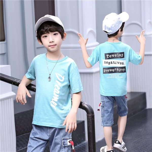 children's clothing short-sleeved t-shirt 2019 new boys' casual printed t-shirt jacket cotton children's wear, Blue
children's clothing short-sleeved t-shirt 2019 new boys' casual printed t-shirt jacket cotton children's wear, Blue