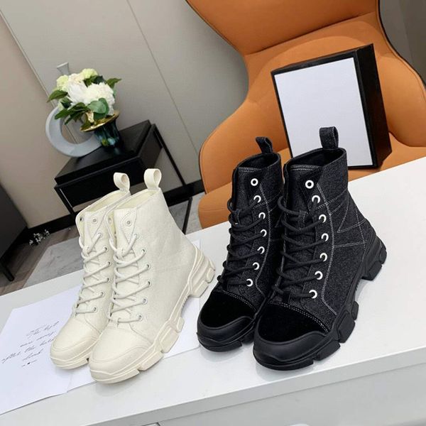 designer womens martin boots luxury black white canvas mesh platform round head boot with box size 35-40 
designer womens martin boots luxury black white canvas mesh platform round head boot with box size 35-40