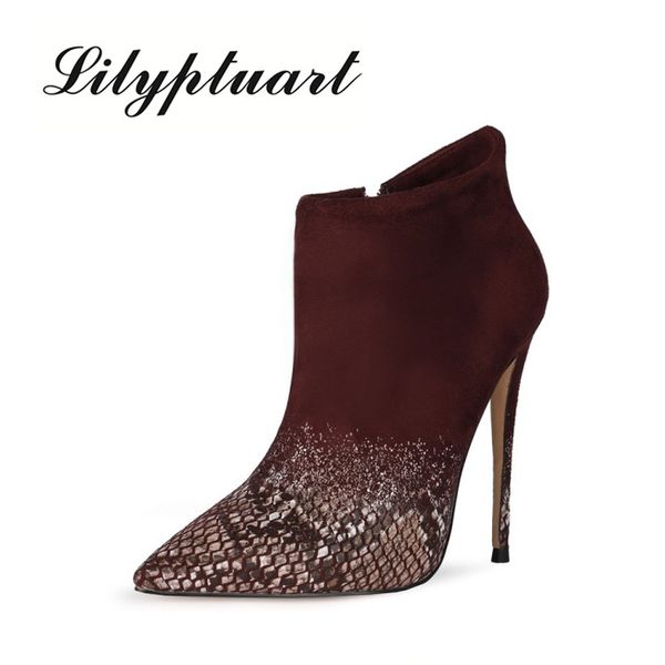 european and american pointed stiletto high heel snake print gradient color short boots wild plus size winter boots women, Black
european and american pointed stiletto high heel snake print gradient color short boots wild plus size winter boots women, Black