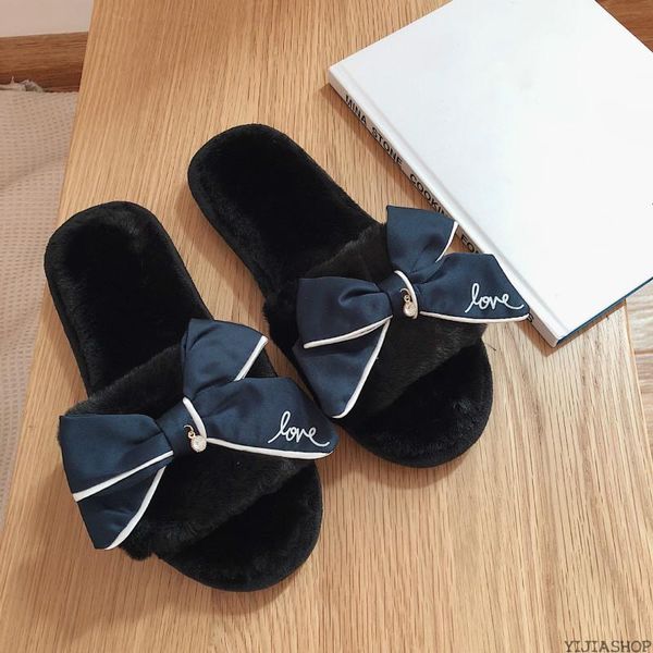 new cute bowknot fuzzy slippers winter faux fur slippers soft indoor women for home fluffy pink plush house sh, Black
new cute bowknot fuzzy slippers winter faux fur slippers soft indoor women for home fluffy pink plush house sh, Black