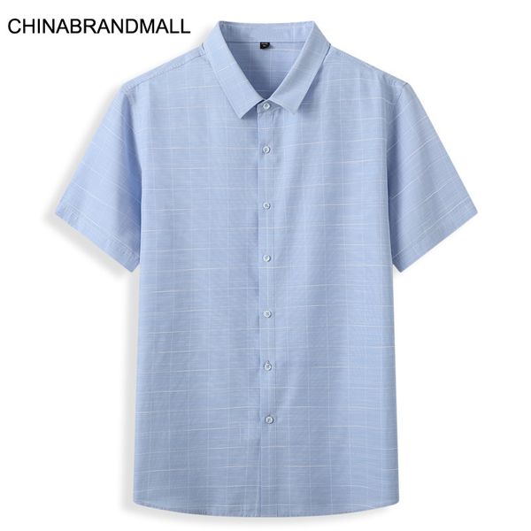 2020 men plus fat plus size grid short sleeve shirt, Gray
2020 men plus fat plus size grid short sleeve shirt, Gray