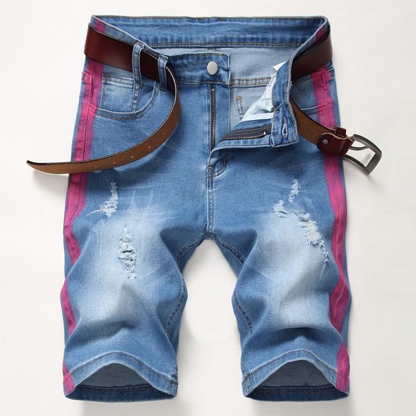 ripped jeans for men denim shorts mens washed knee hole short jeans streetwear male distressed hip hop jean shorts, Blue
ripped jeans for men denim shorts mens washed knee hole short jeans streetwear male distressed hip hop jean shorts, Blue