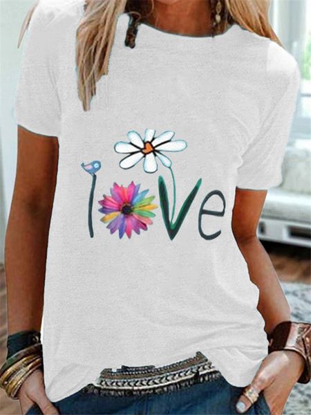 женщины лето tshirts любовь printed daisy с коротким рукавом o шеи tops casual свободный дизайнер женщина тройники, White
женщины лето tshirts любовь printed daisy с коротким рукавом o шеи tops casual свободный дизайнер женщина тройники, White
