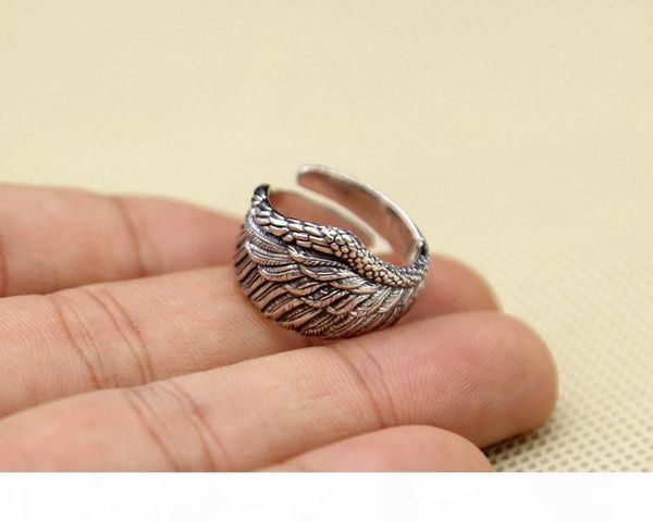 925 стерлингового серебра дизайн старинные ювелирные изделия стиль группа кольцо орел крыло открытым концом регулируется для мужчин и женщин, Silver
925 стерлингового серебра дизайн старинные ювелирные изделия стиль группа кольцо орел крыло открытым концом регулируется для мужчин и женщин, Silver