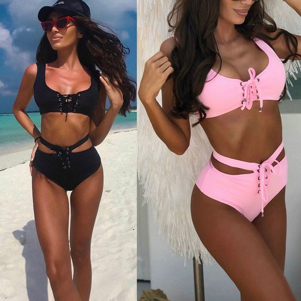 bandage high waist bikini set women swimwear 2020 push up padded bikinis swimsuit solid women bathing suit swimming suit, White;black
bandage high waist bikini set women swimwear 2020 push up padded bikinis swimsuit solid women bathing suit swimming suit, White;black