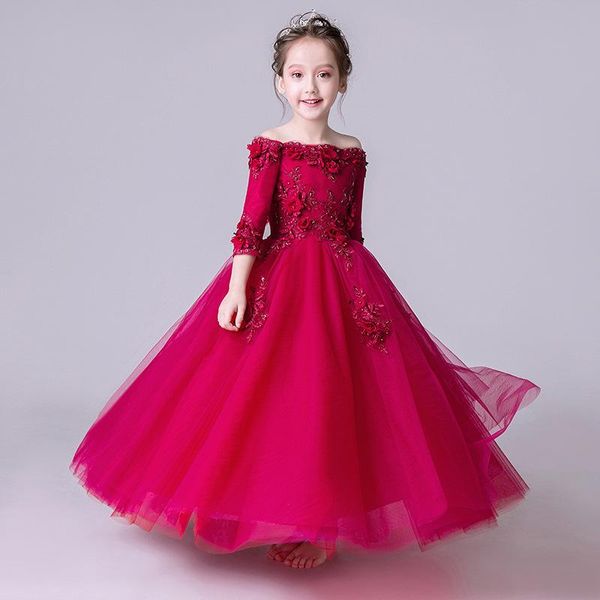 white red long flower girls dress for wedding off the shoulder flowers little girls pageant wedding party little bride dresses, Red;yellow
white red long flower girls dress for wedding off the shoulder flowers little girls pageant wedding party little bride dresses, Red;yellow