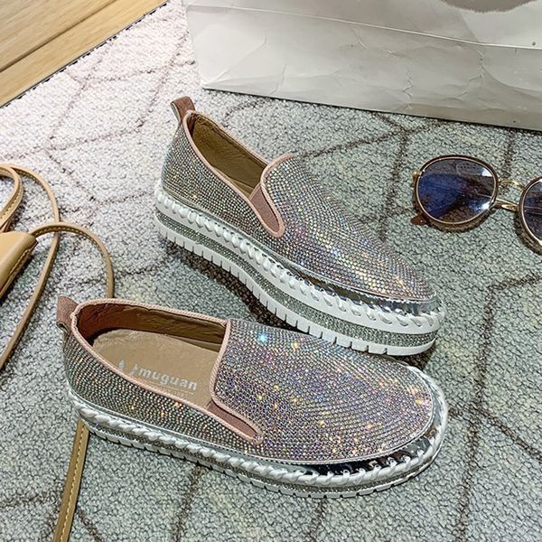 glisten crystal muffins casual shoes women sew shallow round toe platform shoes creepers silver slip on espadrilles flats size43, Black
glisten crystal muffins casual shoes women sew shallow round toe platform shoes creepers silver slip on espadrilles flats size43, Black