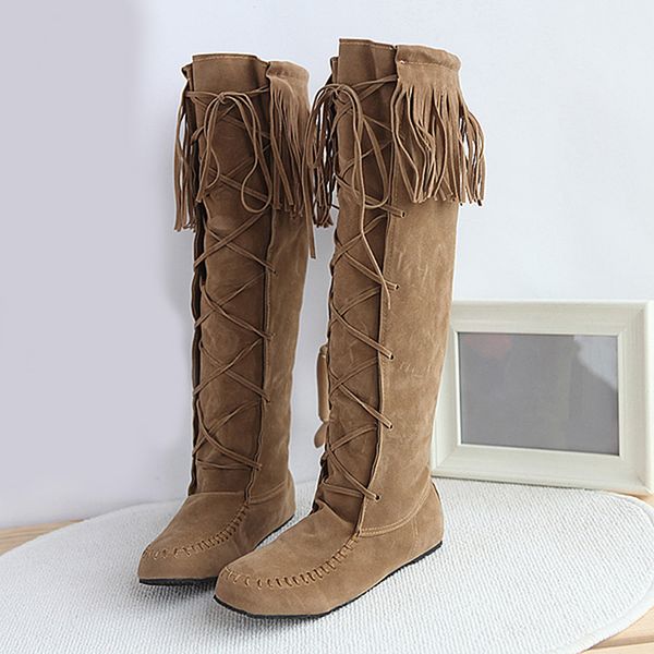new ladies lace up over the knee boots plus size long boots women shoes thigh high zapatos de mujer, Black
new ladies lace up over the knee boots plus size long boots women shoes thigh high zapatos de mujer, Black