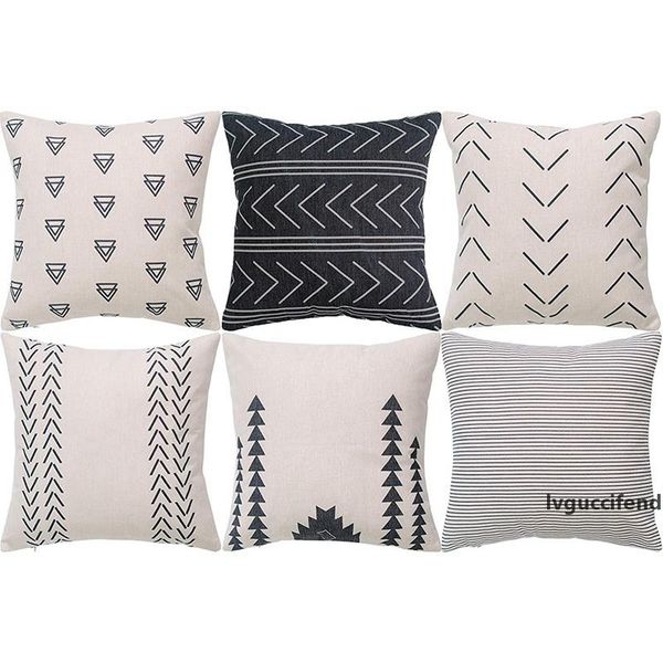 geometric pillow case - set of 6 - decorative cotton sofa square cushion cushion cover, 45 x 45 cm 
geometric pillow case - set of 6 - decorative cotton sofa square cushion cushion cover, 45 x 45 cm