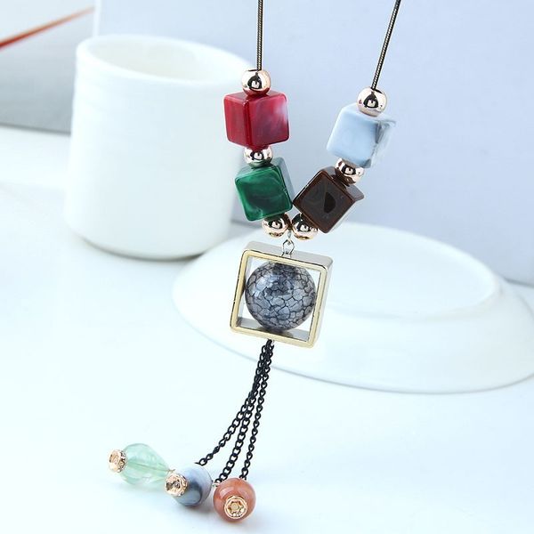 vintage colorful acrylic long necklace pendant for women 2020 fashon marble ball square tassel chain necklace collier femme, Silver
vintage colorful acrylic long necklace pendant for women 2020 fashon marble ball square tassel chain necklace collier femme, Silver