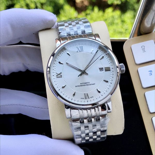 men watches automatic movement 40*12mm mineral crystal glass 316l stainless steel watchcase exquisite gift for men, Slivery;brown
men watches automatic movement 40*12mm mineral crystal glass 316l stainless steel watchcase exquisite gift for men, Slivery;brown