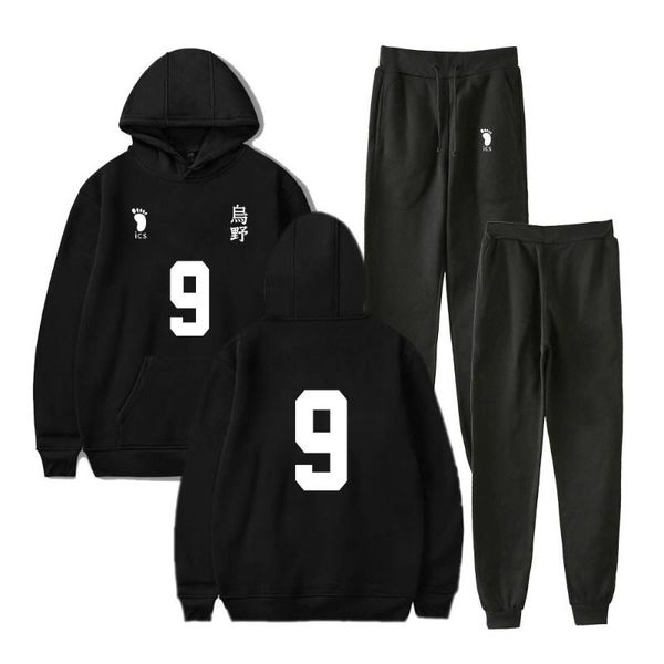 2020 anime haikyu two piece set women/men long sleeve hoodies+long pants fashion kawaii hoodie clothes, Gray
