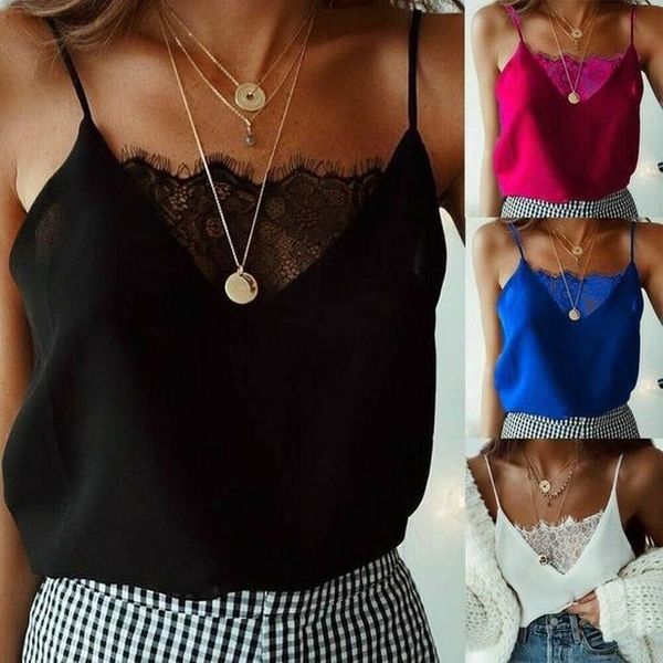 womens blouse tee lace tank vest summer 2020 vest fashion camisole short sleeveless camis plaid tanks, White
womens blouse tee lace tank vest summer 2020 vest fashion camisole short sleeveless camis plaid tanks, White