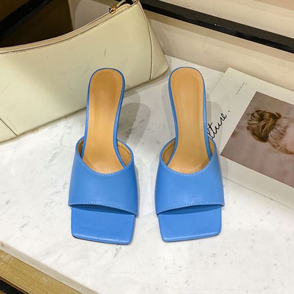 2020 summer luxury women blue nude red white high heels slippers mules designer square toe leather slippers mujer party shoes, Black
2020 summer luxury women blue nude red white high heels slippers mules designer square toe leather slippers mujer party shoes, Black