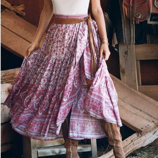 vintage chic fashion women hippie beach bohemian floral print skirt high elastic waist maxi a-line boho skirt femme, Black
vintage chic fashion women hippie beach bohemian floral print skirt high elastic waist maxi a-line boho skirt femme, Black