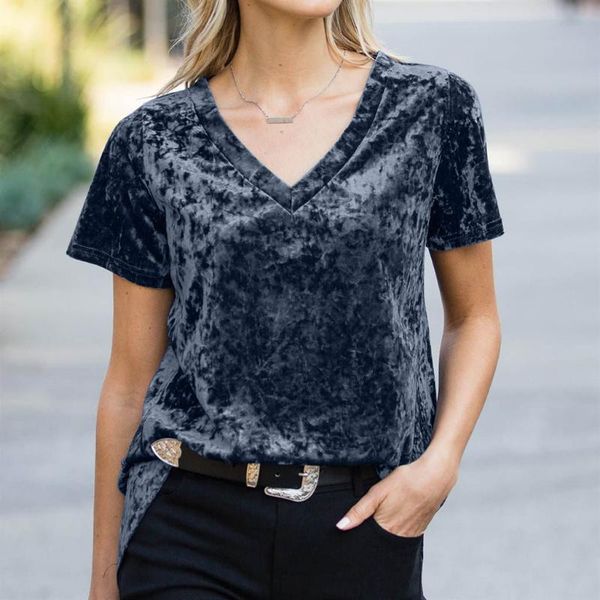 velvet t-shirt women casual fashion t-shirt soft plush solid color v-neck short sleeve pullover shirts ropa mujer apr, White
velvet t-shirt women casual fashion t-shirt soft plush solid color v-neck short sleeve pullover shirts ropa mujer apr, White