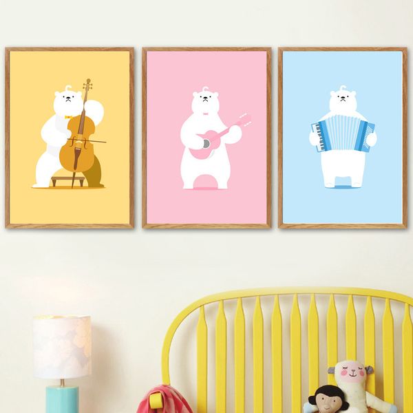 kawaii guitar cello accordion bear nordic posters and prints wall art canvas painting wall pictures for kids room
kawaii guitar cello accordion bear nordic posters and prints wall art canvas painting wall pictures for kids room