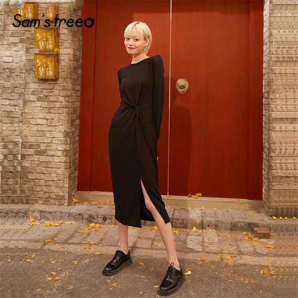 sam's tree black solid minimalist knit pullovers casual dress women 2020 spring pure split long sleeve ladies elegant dresses, Black;gray
sam's tree black solid minimalist knit pullovers casual dress women 2020 spring pure split long sleeve ladies elegant dresses, Black;gray