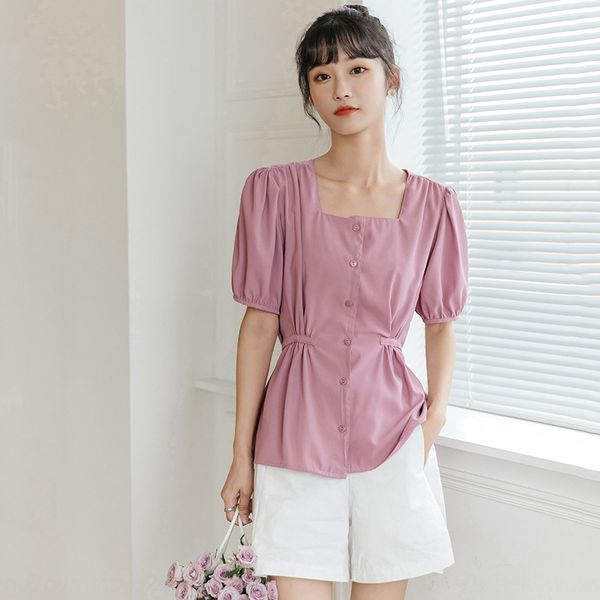 a7pnv 2020 summer new style design niche elegant korean style french clear square collar shirtshirt shirtwaist short sleeve women's, White
a7pnv 2020 summer new style design niche elegant korean style french clear square collar shirtshirt shirtwaist short sleeve women's, White