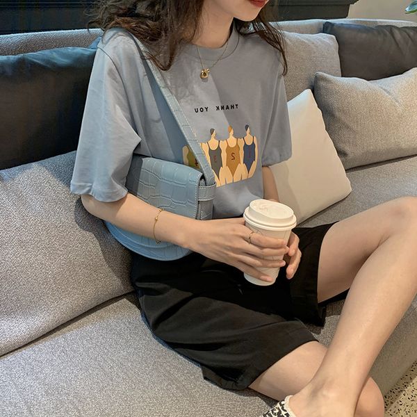self-made swimming pattern printed women's summer casual short-sleeved loose t-shirt top, White;black
self-made swimming pattern printed women's summer casual short-sleeved loose t-shirt top, White;black