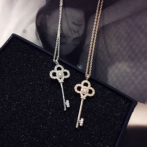 necklace girl micro-inlaid zircon necklace key pendant locket necklaces south american, Silver
necklace girl micro-inlaid zircon necklace key pendant locket necklaces south american, Silver