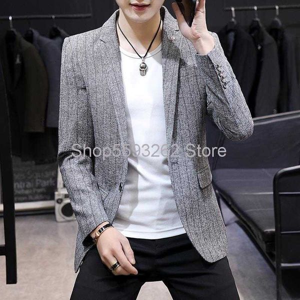 men's suits & blazers 2021 autumn casual suit single west slim vertical striped jacket, White;black
men's suits & blazers 2021 autumn casual suit single west slim vertical striped jacket, White;black