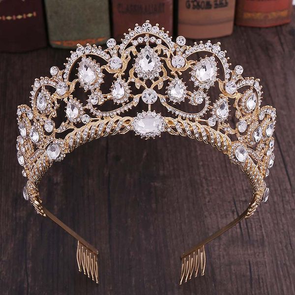 new retro baroque style gold blue crystal royal princess pageant tiaras and crowns with hair combs bride noiva wedding diadem, Golden;silver
new retro baroque style gold blue crystal royal princess pageant tiaras and crowns with hair combs bride noiva wedding diadem, Golden;silver