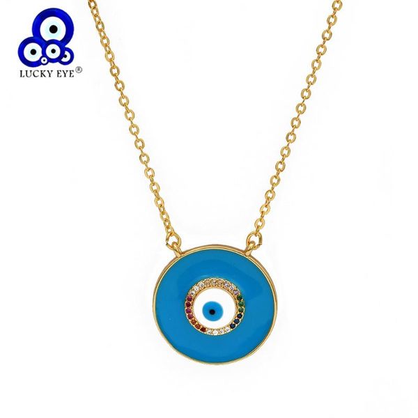 lucky eye colorful zircon rainbow necklace gold color chain evil eye pendant necklace fashion jewelry for women female ey6709, Silver
lucky eye colorful zircon rainbow necklace gold color chain evil eye pendant necklace fashion jewelry for women female ey6709, Silver