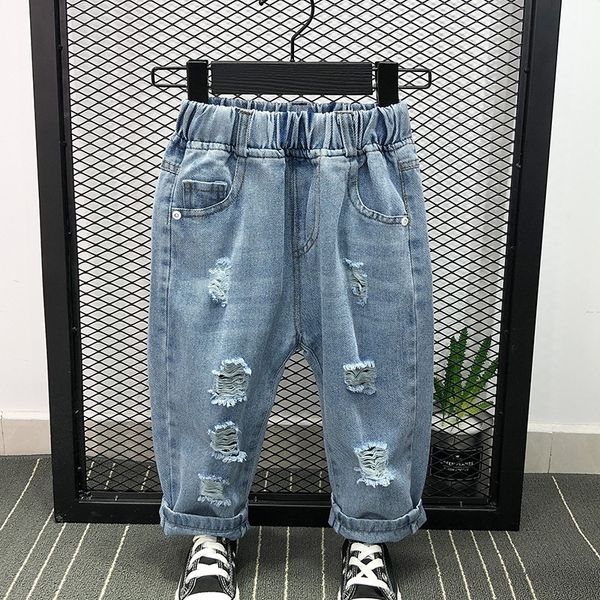 boys' cropped pants light light color hole zhong xiao jeans and jeans tong boutique denim pants, Blue
boys' cropped pants light light color hole zhong xiao jeans and jeans tong boutique denim pants, Blue