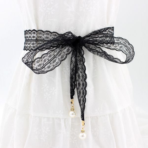 new design women's lace belt for dress hollow out knotted belt ladies pearl pendant waist rope harajuku ins, Black;brown
new design women's lace belt for dress hollow out knotted belt ladies pearl pendant waist rope harajuku ins, Black;brown