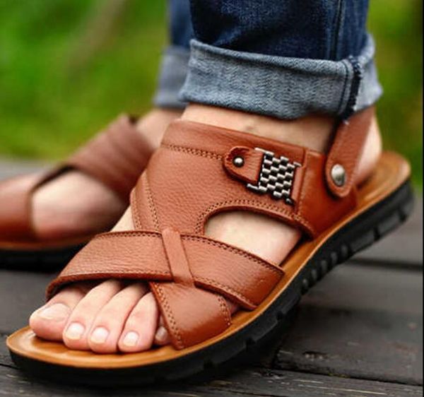 2020 fashion men leather sandals summer classic men shoes slippers soft sandals roman comfortable walking footwear big size, Black
2020 fashion men leather sandals summer classic men shoes slippers soft sandals roman comfortable walking footwear big size, Black