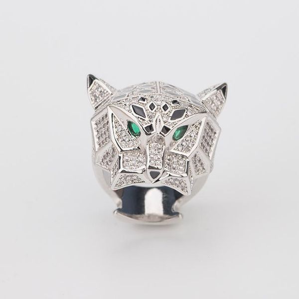 leopard head ring women men designer luxury handmade natural emerald rings party gift animal jewelry, Silver
leopard head ring women men designer luxury handmade natural emerald rings party gift animal jewelry, Silver
