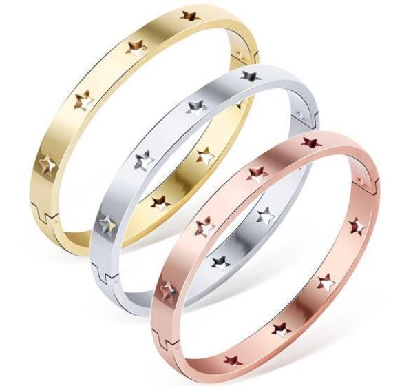 fysara fashion hollow star bangles & bracelets for women trendy jewelry stainless steel rose gold silver cuff bracelets european, Black
fysara fashion hollow star bangles & bracelets for women trendy jewelry stainless steel rose gold silver cuff bracelets european, Black