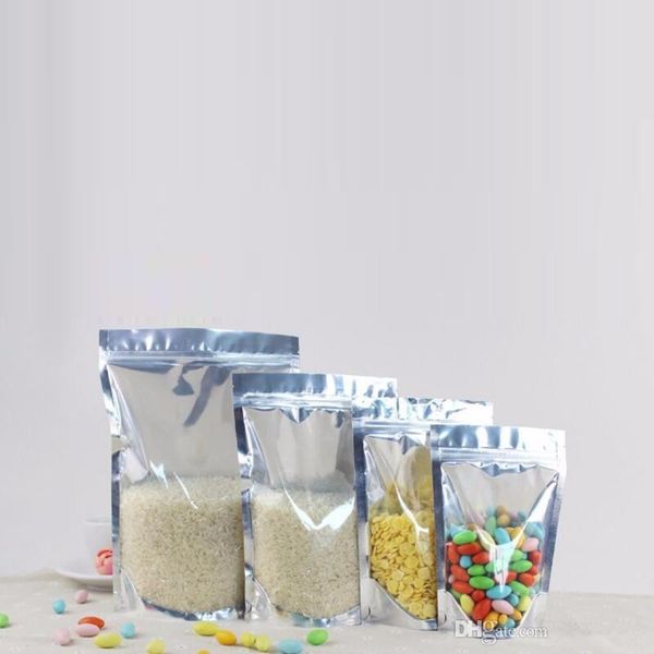 1000 pcs stand up clear aluminium foil bag, silvery metallic plastic packaging pouch for food tea candy cookie baking ing
1000 pcs stand up clear aluminium foil bag, silvery metallic plastic packaging pouch for food tea candy cookie baking ing